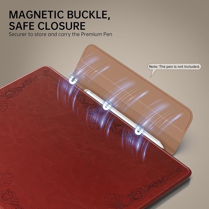 MoKo Magnetic Case for All-New 11" Kindle Scribe 2025(3rd Generation) & Kindle Scribe Colorsoft 2025(1st Gen) - Slim Folio Premium PU Leather Cover with Pen Clasp & Auto Sleep Wake, Vintage Style