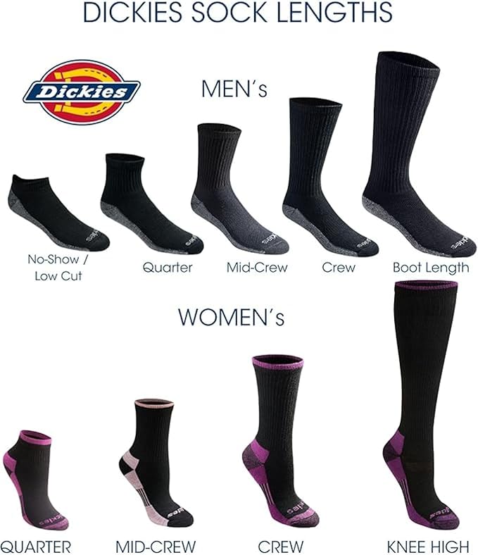 Dickies Men's Light Compression Comfort Over-The-Calf Socks, Available in M-XXL (2, 4 Pairs)