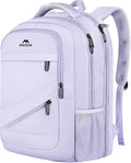 MATEIN Extra Large Laptop Backpack for Women, 50 L TSA Carry On with Multiple Organized Pockets, Anti Theft Water Resistant Travel Laptop Backpack Fits 18.4 In Computer, Light Purple