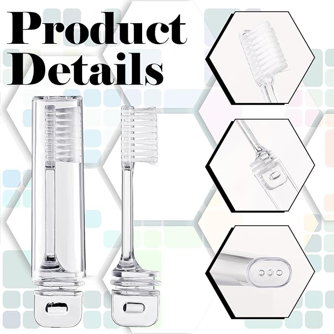 Patelai 4 Pieces Travel Toothbrush Set, Travel Size Toiletries, Soft Bristle Mini Foldable Tooth Brush with Case, Individually Wrapped Small Portable Toothbrush for Camping Home (Clear)