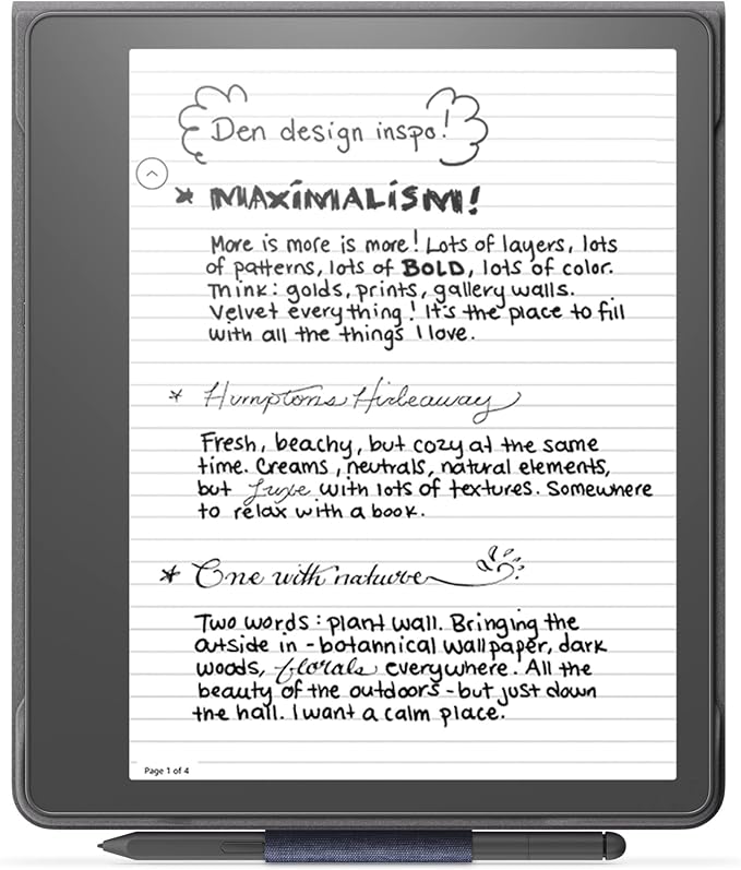 Amazon Kindle Scribe Fabric Folio Cover with Magnetic Attach, Sleek Protective Case - Denim