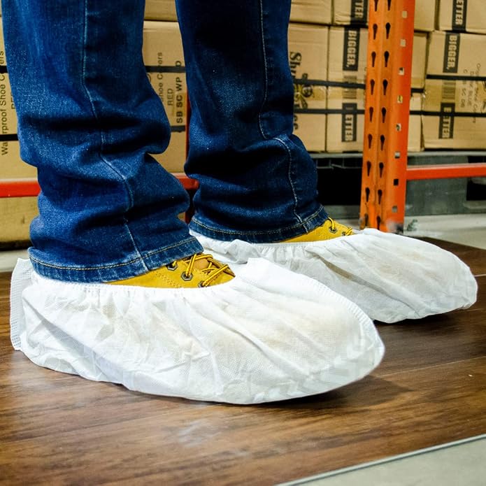 ShuBee Original Disposable, Extra-Large Boot and Shoe Covers, Thicker & Stronger, Durable Protection for Floors - 50 Pairs