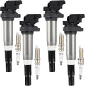 4PCS UF598 Ignition Coils + 4PCS Iridium Spark Plugs Ignition Coils Pack Fits for 2007-2013 Cooper, 2011-2016 Cooper Countryman, 2013-2016 Cooper Paceman 1.6L, Coil Pack Set Aftermarket Parts