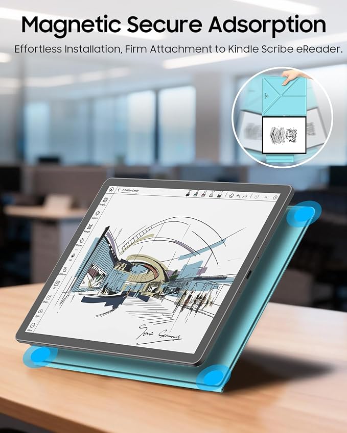Fintie Case for 11" Kindle Scribe 2025 (3rd Gen) and Kindle Scribe Colorsoft 2025 (1st Gen), Slim Lightweight Multi-Viewing Angles Stand Detachable Magnetic Cover with Pen Buckle, Blossom