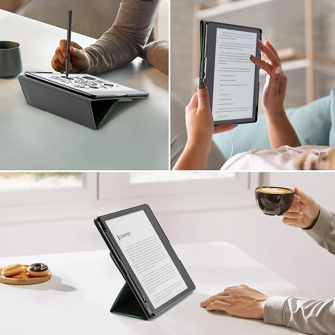 CoBak Case for E-Reader - All New PU Leather Cover with Auto Sleep Wake Feature for Tablet Reader 10.2" 2022 & 2024 Released with Pen Holder (not Compatible with Remarkable)