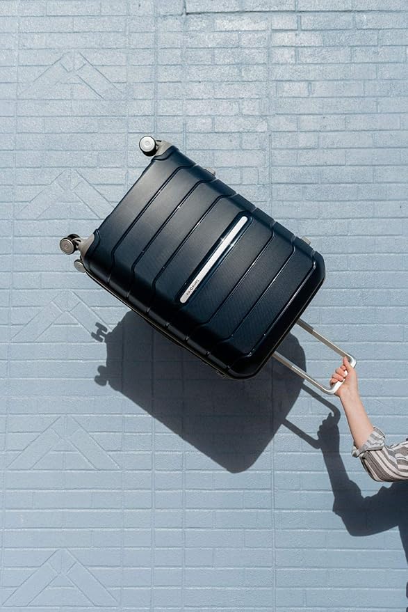 Samsonite Freeform Hardside Carry-On Luggage with Spinner Wheels - Hardshell Suitcase - TSA, Airline-Approved - Expandable Hard Shell, Smooth Rolling Wheels for Lightweight Travel - Navy