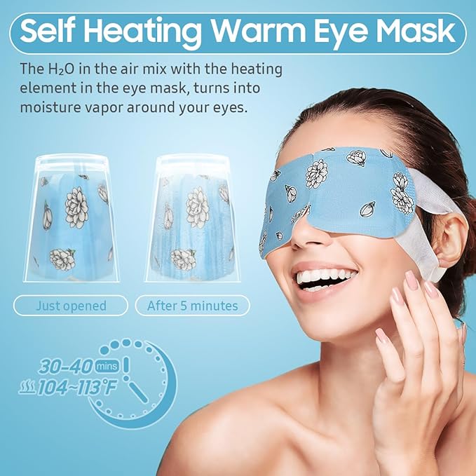BeHoomi Steam Eye Mask, 10Packs Heated Eye Mask, Self Heating Disposable SPA Warm Compress for Eyes Sleep Mask, Travel Essentials & Relaxation Gifts for Women, Mothers Day Gifts (Jasmine Scent)