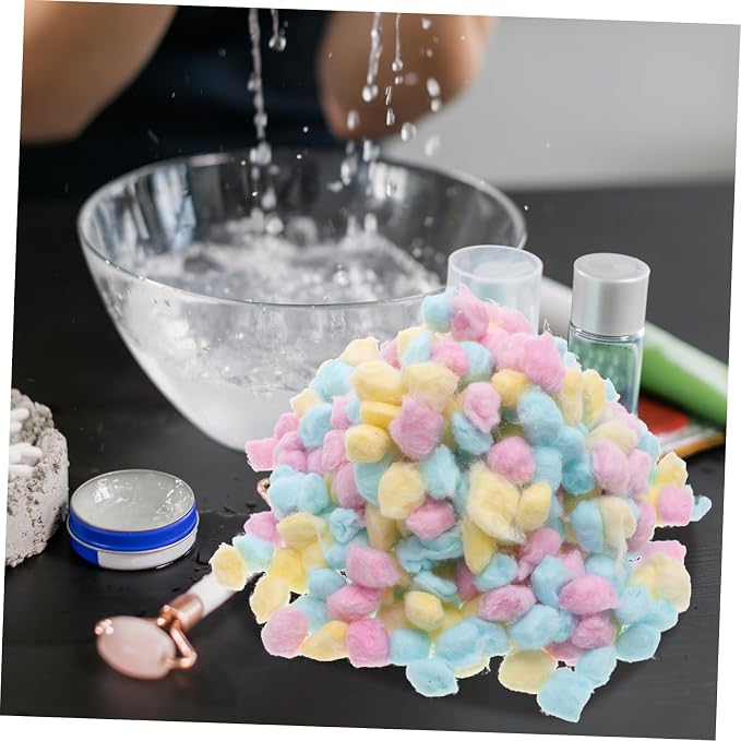 500g Colorful Cotton Balls for Baby Face Cleaning Soft Cotton Balls in Pink for Newborns for Gentle Skin Care and Makeup Application
