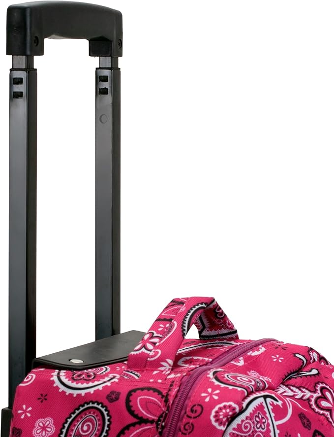 Rockland Double Handle 17" Rolling Backpack, Bandana