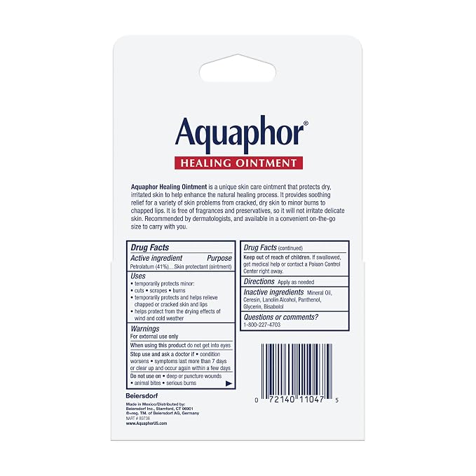 Aquaphor Healing Ointment Advanced Therapy Skin Protectant, Dry Skin Body Moisturizer, 0.35 Oz Tubes, Pack of 24