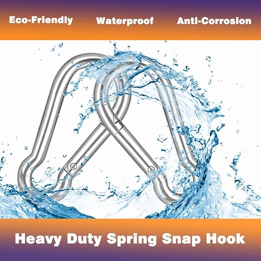 20PCS M4 Heavy Duty Carabiner Clip, 1.57Inch Snap Hook Quick Link Small Carabiner Clips,Spring Link Buckle for Fishing Camping Hammock Dog Leashes-110LBS Holding Capacity (Silver)
