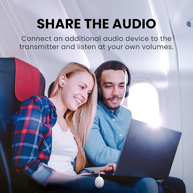 Avantree SoundJet R1 - Airplane Bluetooth 5.3 Adapter& Clan N1 - Active Noise-Canceling Wireless Earbuds for Music, Calls While Commuting with Hybrid ANC, Transparency Mode