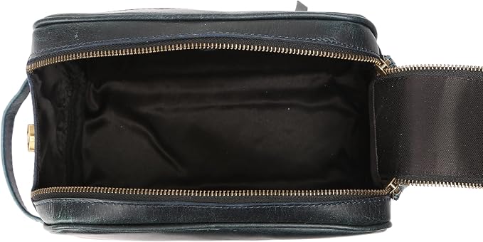 KomalC Travel Toiletry Bag – Premium Leather Dopp Kit for Men & Women with Water-Resistant Lining & Spacious Zippered Organizer