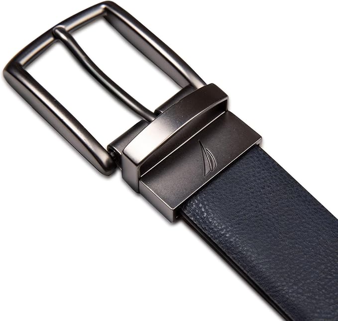 Nautica Men's Reversible Leather Belt | 2-in-1 | Classic | Everyday | Business | Work | Dress | Casual | Metal Buckle