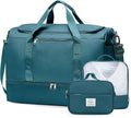 Extra Large Travel Duffle Bag,Carry on Overnight Weekend Bag with Shoes Compartment,Weekender Bags for Women for Travel Business Trips Sport Hospital,3 Pcs Set,Peacock Blue