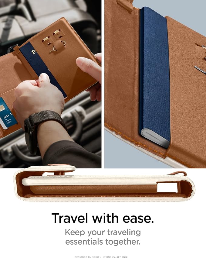 Spigen Life for Passport Card Cover Holder with RFID Blocking Technology Wallet Travel Documents Organizer Protector Accessories, SIM Card Pin Included
