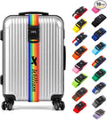 Personalized Luggage Strap with Combination Lock,10 Pcs Custom Embroidered Name Suitcase Belt, Heavy Duty Adjustable Travel Strap for Luggage Security and Easy Identification, Lockable Bag Belt