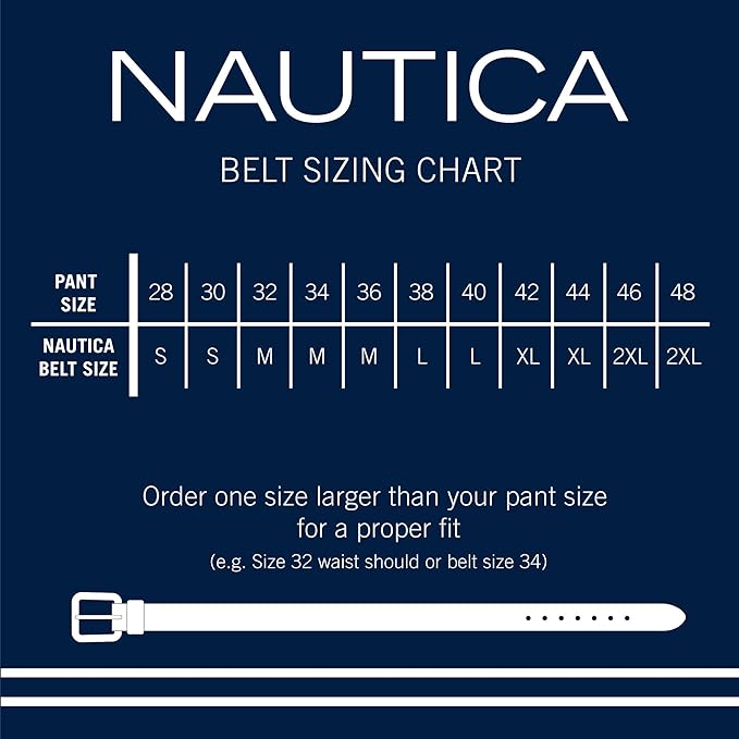 Nautica Men's Reversible Leather Belt | 2-in-1 | Classic | Everyday | Business | Work | Dress | Casual | Metal Buckle