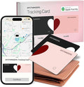 SPOTMINDERS Apple MFi Certified Wallet Tracker 2-Pack Black & Pink (iOS Only) Travel Pack for Couples 0.07in Works with Apple Find My Rechargeable Tracking Card Slim Item Finder for Luggage, Passport