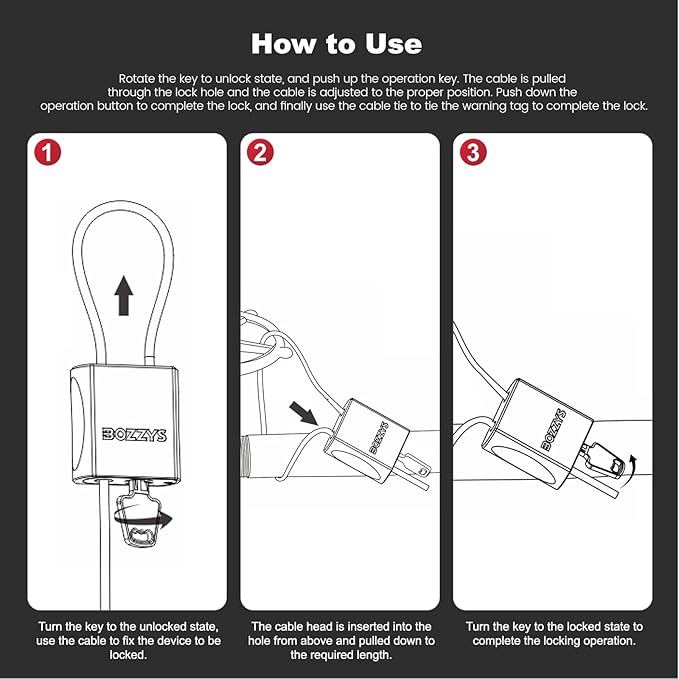 Cable Locks 3-Pack | Keyed Alike Adjustable Cable Lock｜(1.15ft,3.28ft,6.56ft)/Set with 6 Same Keys for Bikes, Gate, Lockers, Gun & Outdoor Gear | Weatherproof & Black