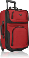 U.S. Traveler Rio Lightweight Softside Rolling Carry-on Suitcase, 2-Wheel Single, Red