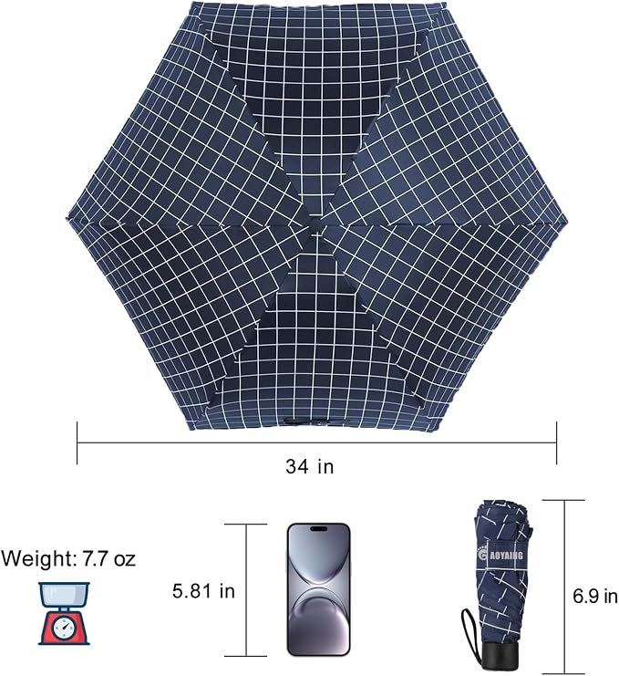 GAOYAING Compact Travel Umbrella with Case Sun&Rain Lightweight Small and Compact Suit for Pocket