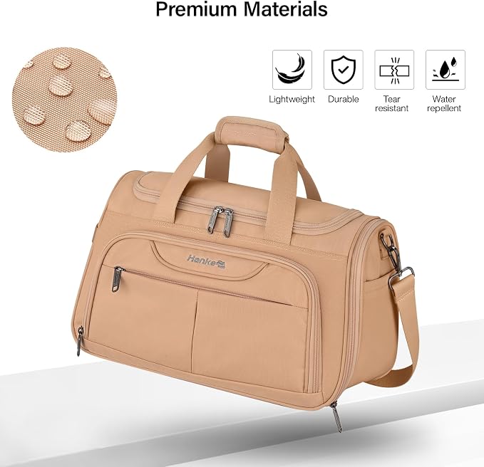 Hanke Carry On luggage Bags for Travel, Large Foldable Duffle Bag for Travel, Softside Lightweight Travel Bag Carry On Bags for Airplanes Women, Travel Tote Bags for Women Men.（Pink）