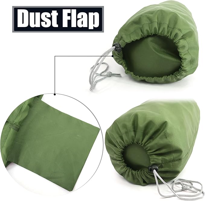 BeeGreen Small-Drawstring-Pouch-Bags 5 Pack with Dust Flap Stuff Sack for Travel Camping Outdoor Ditty Bags Foldable Lightweight