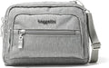 Baggallini Triple Zip Small Crossbody Bag for Women - Lightweight Convertible Fanny Pack Belt Bag
