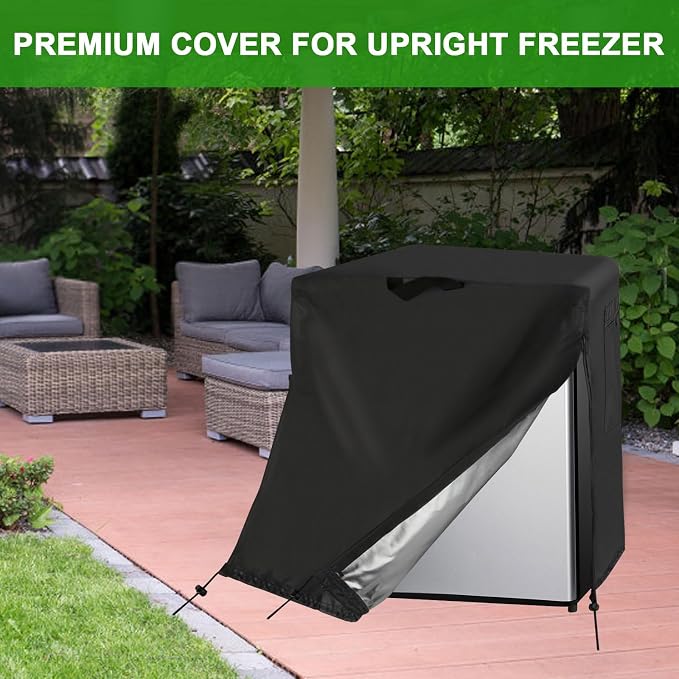 Refrigerator Cover, Waterproof&Dustproof Protecting Upright Freezers Cover for Beverage Refrigerator-Suitable for Most 2.5 Cu./2.7 Cu. Mini Fridge (19"W x 19"D x 27"H)