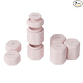 Cadence Travel Containers - Full Skincare Set - Magnetic Containers with Lids,Carry On Travel Essentials For Women/Men - 2 Small (0.56oz), 4 Medium Capsules (1.32oz), & Extender (1.43oz) - Petal