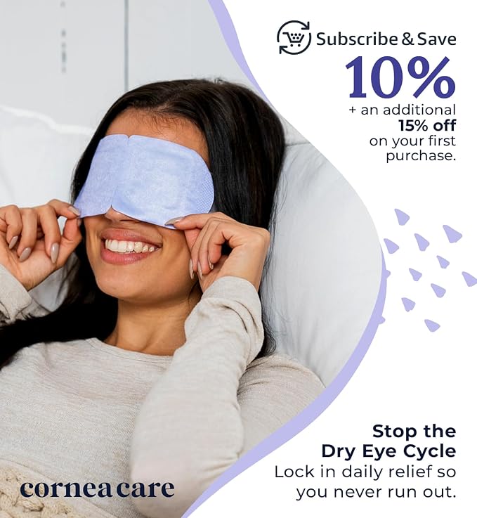 CorneaCare Rest: Self Heating Warm Compress for Dry Eyes | Heated Eye Mask for Fast Relief | Steam Mask for Stye Treatment | No Microwave or Washcloth Needed | Travel Ready Warm Compress | 30 Count