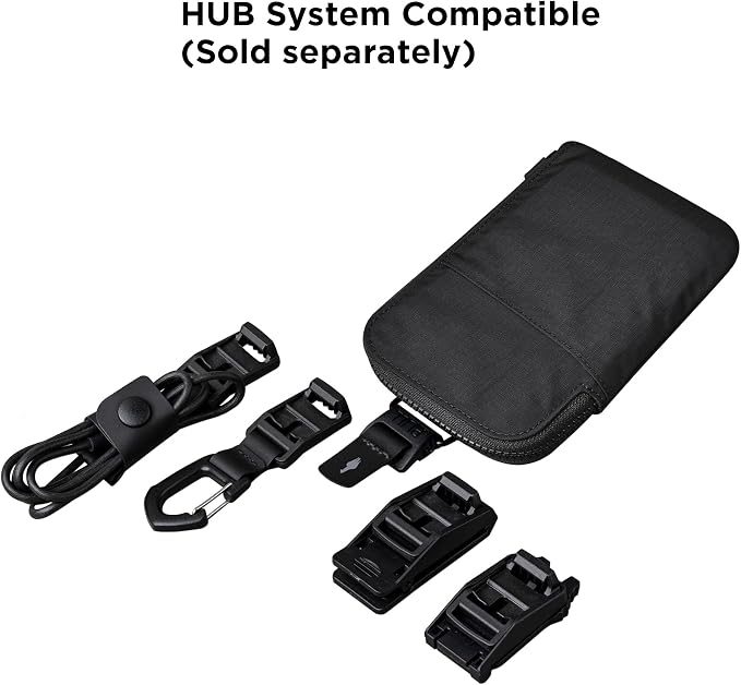 ALPAKA Zip Travel Wallet Black Axoflux 210D - RFID Passport Holder - Self Locking Zipper - Tear Resistant Material - Four Pockets and Two Card Slots - HUB Accessories Compatible