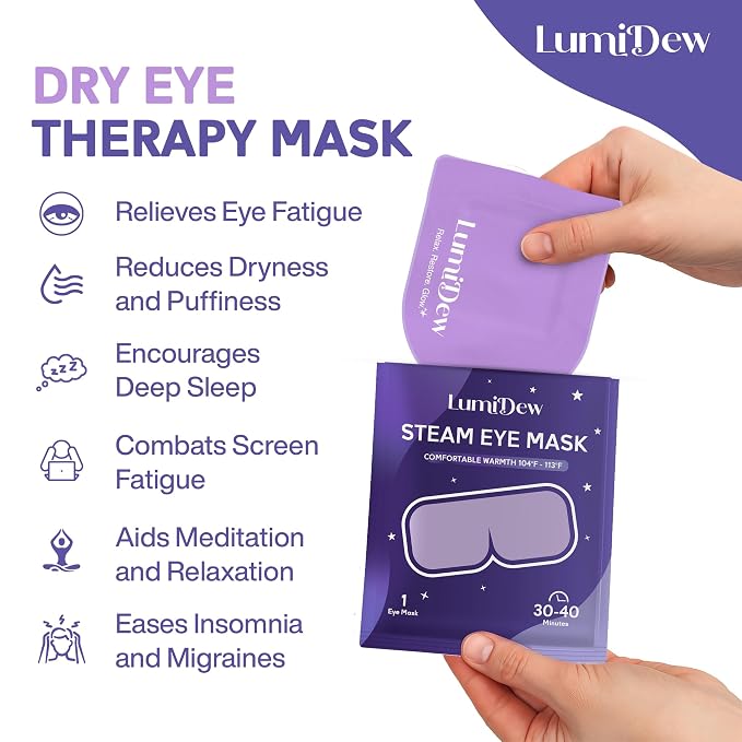 Steam Eye Mask, Self Heating Heated Eye Mask for Sleep, Warm Compress for Eyes, Moist Heat for Dry Eye Relief, Stye Eye Treatment, Spa, Travel Essentials, Unscented 30 Pack