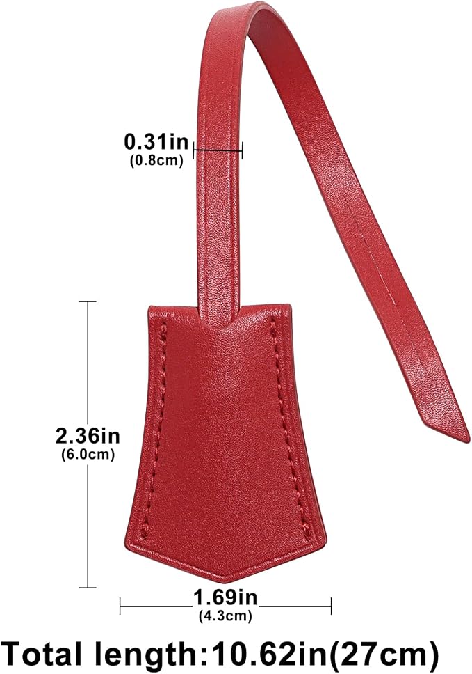 jiesinlov Microfibre Leather Tags for Speedy 25 30 35 Handbag,Luggage or Suitcase Tag (Red Tag)