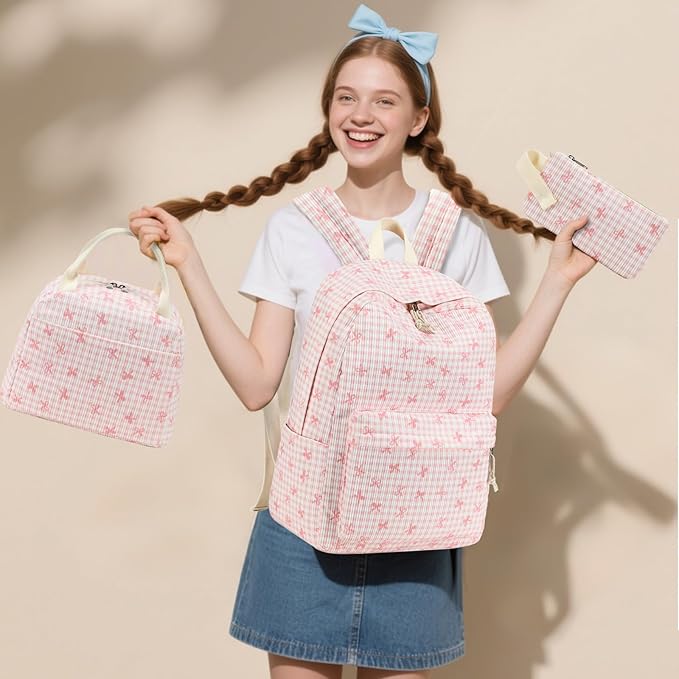 LEDAOU Backpack for Girls School Bag Kids Bookbag Teen Backpack Set Daypack with Lunch Bag and Pencil Case | Kids, Bookbag, Daypack, with Lunch Bag, and Pencil Case