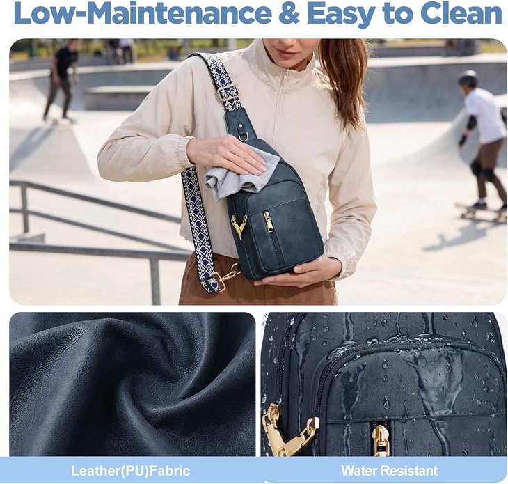 Anti Theft Crossbody Bags for Women RFID Sling Bag, Vegan Leather Cross Body Travel Purse for Women Men