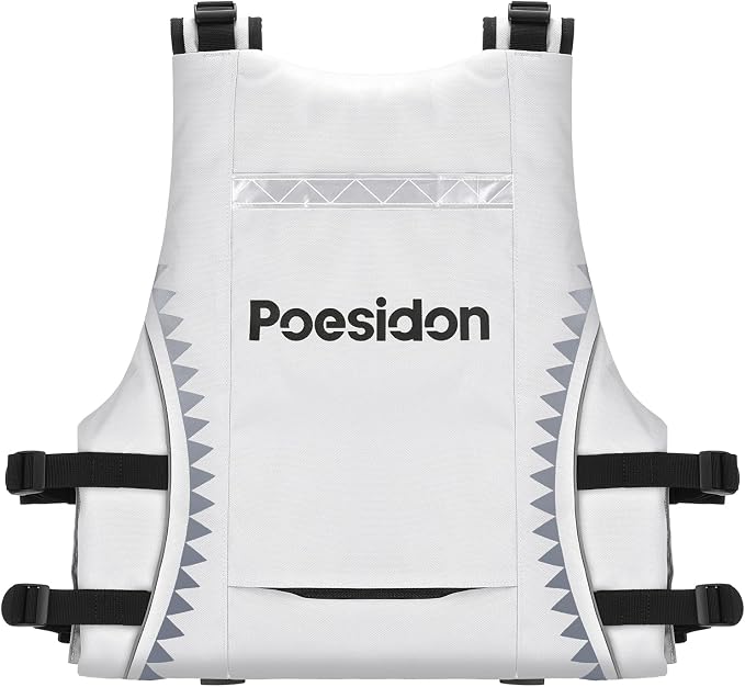 Poseidon Adjustable Water Safety Life Jacket - Classic Unisex Design with Front/Rear Storage Compartments for Multiple Water Activities