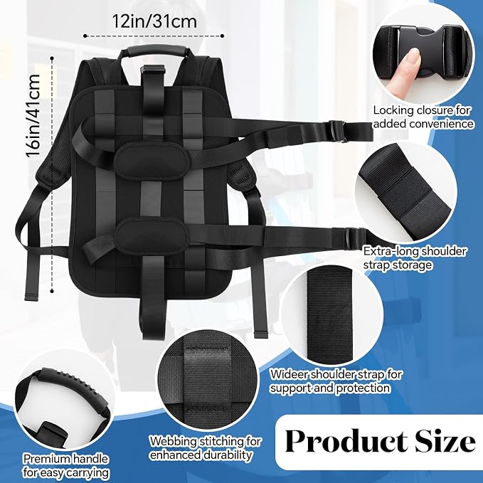 Backpack Conversion Straps for 22-26 Inch Hard Luggage, Adjustable Suitcase Carrier with Padded Back Panel, Quick-release Buckles, Chest Strap, Fits Non-expanded Hard Cases