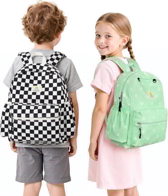 STEAMEDBUN Corduroy Kids Backpack for Girls and Boys 5-8: Girls Backpack for Elementary Kindergarten - 15 inch Cute Backpacks for Kids - Daisy