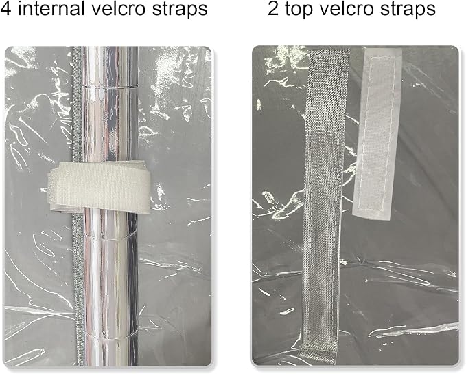 Clear PVC Wire Shelf Cover with Zipper Waterproof Dustproof 36x14x54 | Zipper closure PVC cover shields shelves from dust, moisture, UV and insects while keeping storage organized and visible