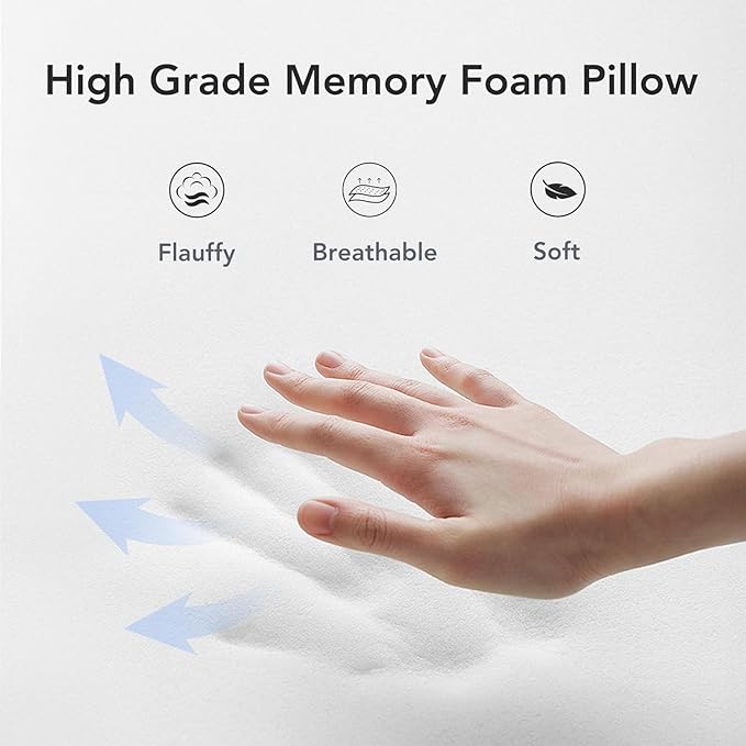 KPNEOL Travel Pillow, 100% Pure Memory Foam Travel Neck Pillow Airplane Neck Support Ergonomic Design for Traveling Suitable for Airplanes,Offices-Grey-Small Size
