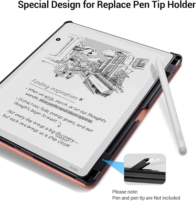 CoBak Case for 11" Kindle Scribe 3rd Generation 2025, Kindle Scribe Colorsoft - All New PU Leather Cover with Auto Sleep Wake, Pen Holder for Scribe 11" 2025 Released