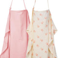 ANYEDDE 2-Pack Nursing Covers for Breastfeeding - Lightweight, Breathable Baby Breastfeeding Covers with Arch Neckline & Adjustable Straps, Pink & Bunny Design, Muslin Privacy Nursing Cover for Women