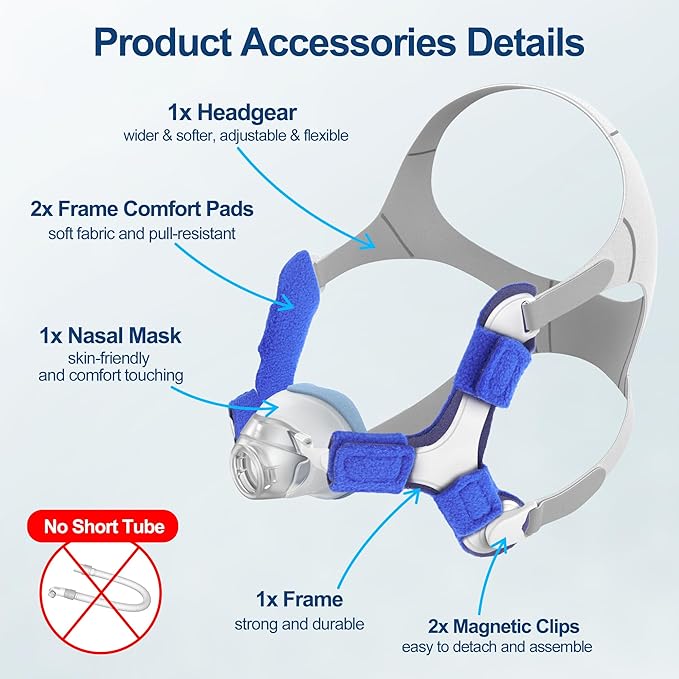 Upgraded Supplies for Airfit N20, Includes Head Strap, Frame, Nasal Cushion(S), Softer Touching for Airtouch N20 Users, Secure Seal & Enhanced Comfort CPAP Supplies by MEDICOLOR, Small