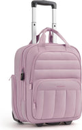 BAGSMART Small Underseat Carry on Luggage with Wheels, 16 inch Small Under Seat Luggage, Lightweight Travel Suitcase for Women, Mist Purple
