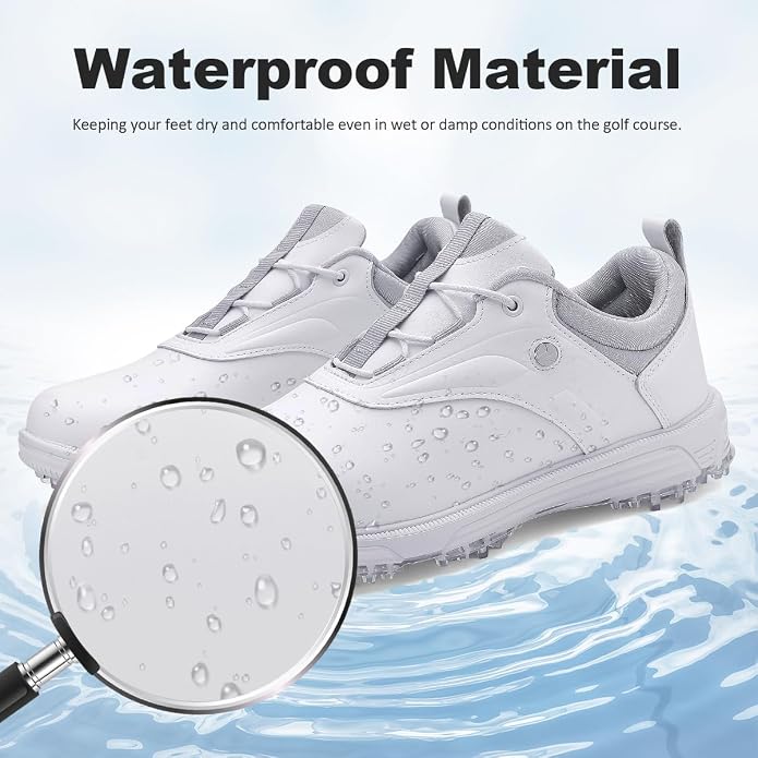 ULTIANT Mens Golf Shoes Waterproof Fixed Spikeless Sole Comfortable Outdoor Sport Shoes Size7.5-13