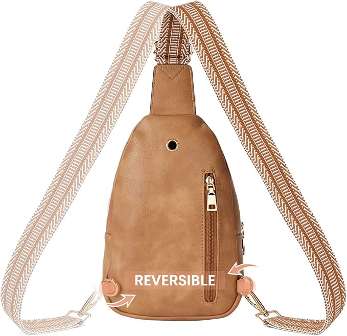 BOSTANTEN Sling Bag for Women Leather Crossbody Bags Fanny Pack Chest Bag for Travel
