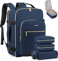 LOVEVOOK 50L Travel Backpack Flight Approved Carry on Backpack,3 Packing Cubes,Waterproof Personal Item Travel Bag,TSA Carry on Luggage Suitcase Travel Essentials,Gifts for Women & Men,fits 18" Laptop
