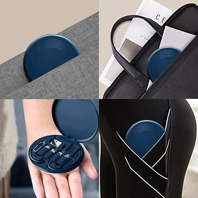 USB to USB-C Adapter, USB C Charging Cable Adapter Kit Contains Multiple OTG Adapters for USB Type C/USB A/USB C Male Cable/Micro USB, Equipped with SIM Extractor/SIM Slot/Phone Holder (Blue)